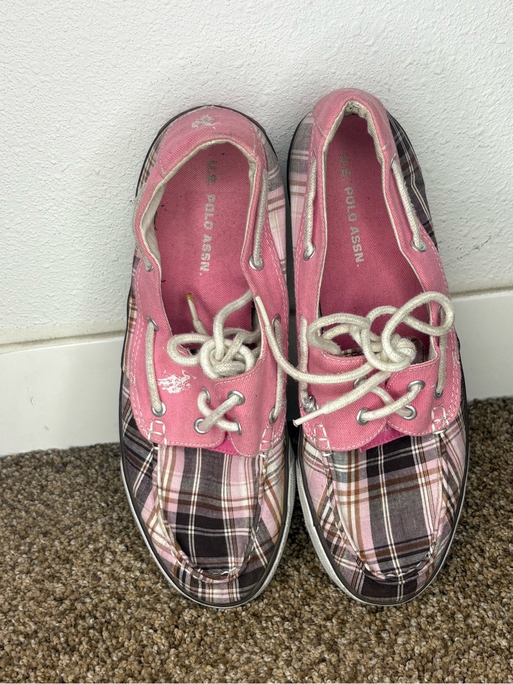 Polo by Ralph Lauren Pink Plaid Women's Sneakers - Picture 2 of 6